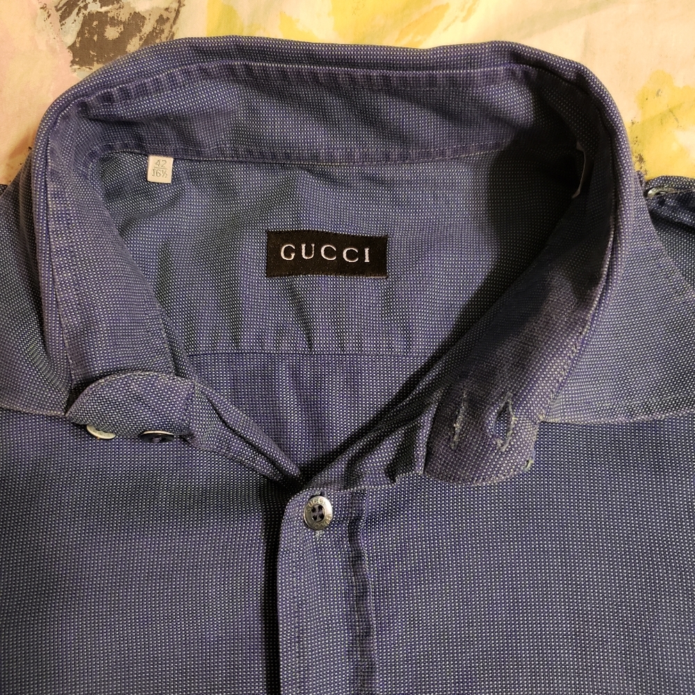 Gucci mens long sleeved button down shirt  slim fit